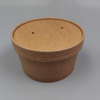 Conteneur d'aliments en papier kraft jetable, tasse à soupe avec couvercle, ml