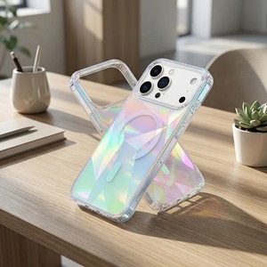 <span class=keywords><strong>Cover</strong></span> Magnetica per <span class=keywords><strong>Smartphone</strong></span> in Acrilico con Gradiente Arcobaleno, Antiurto, per iPhone 17 16 15 14 13 12 Pro Max - Disponibilità Immediata - Product Image 2