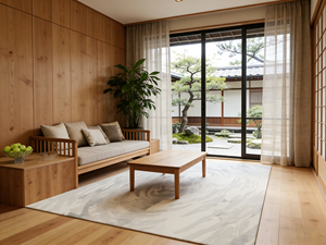 Tapis tissé Wilton, polyester durable, motif abstrait, tapis de sol pour chambre à coucher - Product Image 6