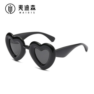 Maidis Heart Shaped Sunglasses For Women UV400 Polarized Plastic <b>Frame</b> <b>Black</b> - Product Image 1