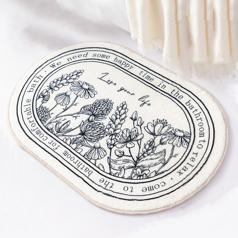 Бытовой кашемировый впитывающий мягкий приятный на ощупь шерстяной ковер с принтом, нескользящий коврик для ванной