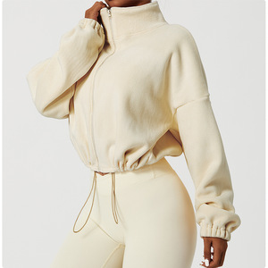 Manteaux décontractés pour femmes avec logo personnalisé, col ample, vêtements pour femmes, couleur unie, chauds, sweats <span class=keywords><strong>à</strong></span> <span class=keywords><strong>capuche</strong></span> modestes pour femmes - Product Image 4
