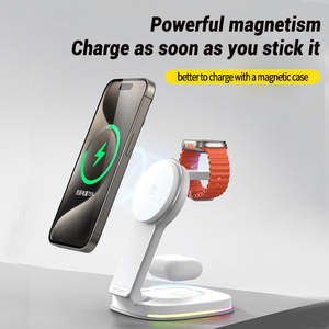 Base de Carga Inalámbrica Magnética 3 en 1, Cargador Rápido de 15W para <span class=keywords><strong>iPhone</strong></span>, <span class=keywords><strong>Airpods</strong></span> y Reloj, con Puerto Tipo C - Product Image 6