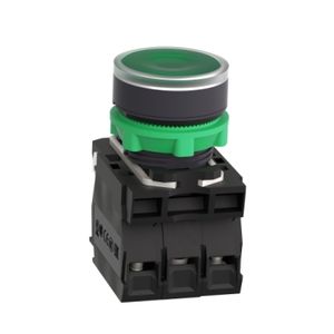 Bouton poussoir lumineux XB5AW33B5, <span class=keywords><strong>Harmony</strong></span> XB5, plastique, affleurant vert, 22mm, LED universelle, lentille simple, 1NO + 1NC, 24V AC DC - Product Image 4