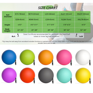 Biểu Tượng Tùy Chỉnh Chống Burst Yoga Bóng Thêm Dày Cân Bằng Tập Luyện Pilates Phòng Tập Thể Dục Ổn định-Trượt Tập Thể Dục Bóng Ghế Với Bơm - Product Image 6