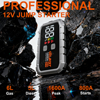 Démarreur de véhicule DELBEST S9 20000mAh 1600A, écran numérique pour les urgences routières