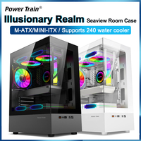 Boîtier de PC de jeu Gamer-X à bas prix, vente en gros, MicroATX, tour moyenne, verre trempé, stock, RGB, compatible MicroATX/ITX, 240 mm