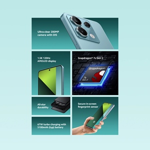 Redmi Note <span class=keywords><strong>13</strong></span> Pro 5G รุ่น Global ขายส่ง สมาร์ทโฟน Octa Core LTE หน้าจอ AMOLED 6.67 นิ้ว 120Hz Snapdragon 700 Series 5G - Product Image 3