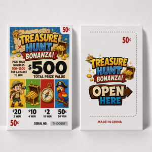 Free Design Treasure Hunt Pull Tab Seal Cards Custom Break Open Tickets with Personalized Symbols Gameplay and Prizes for Events - Product Image 3