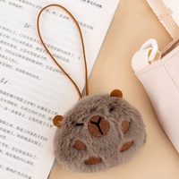 Porte-clés pendentif Capybara en peluche mignon de dessin animé avec design personnalisé - Jouet unisexe de marque Page pour sacs