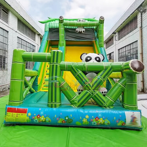 Gran tobogán inflable comercial de doble carril con diseño de panda. - Product Image 3