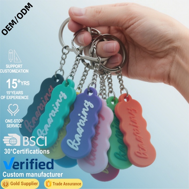 Wholesale Custom Soft PVC Keychain Name Letter Rubber Custom Logo Key Ring 3D for Promotional Corporate Gifts Wholesale Bulk