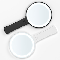 Miroir de maquillage rond à lumière LED compact et portable en vente en gros Vanité en plastique à la mode pour cosmétiques dressing Miroir de poche personnalisé
