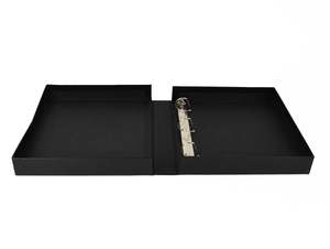 Tùy chỉnh PU PVC Vinyl vải lanh vải ảnh thẻ photocard Album tài liệu tổ chức Lưu trữ 3 Vòng chất kết dính hộp tập tin với môi - Product Image 2