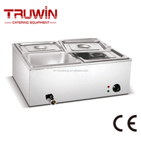 Bain-marie électrique 6L en acier inoxydable Ensemble de buffet de table chauffante à 6 casseroles pour hôtels Équipement de restauration
