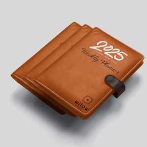 Wholesale 2025 Custom A5 Pu Leather Thread Sewing Bound 80 Gsm <b>Daily</b> Organizer <b>Planner</b> Office Style Hardcover <b>Notebook</b> - Product Image 2