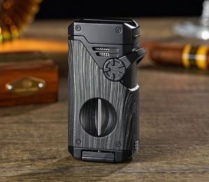 Quad Jet Torch Cigarette <b>Lighter</b> <b>Windproof</b> Metal Body Multifunctional High Power for Cigar Custom Logo Gift Wholesale Bulk - Product Image 4