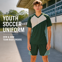 Ensemble de sport personnalisé pour jeunes joueurs de football, manches courtes, col en V, couleurs contrastées, pour l'entraînement et les matchs des équipes de football junior