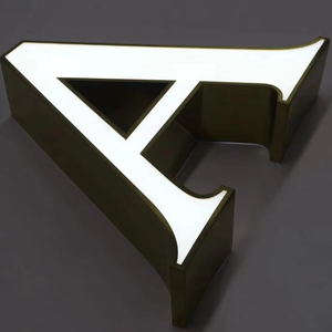 Nhà máy trực tiếp tùy chỉnh thực hiện vàng gương thép không gỉ phía trước thắp sáng Acrylic kênh chữ ký dẫn kinh doanh cửa hàng phía trước công ty - Product Image 6