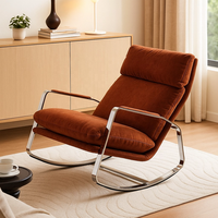 Fauteuil de salon moderne confortable et silencieux en acier inoxydable Fauteuil à bascule confortable