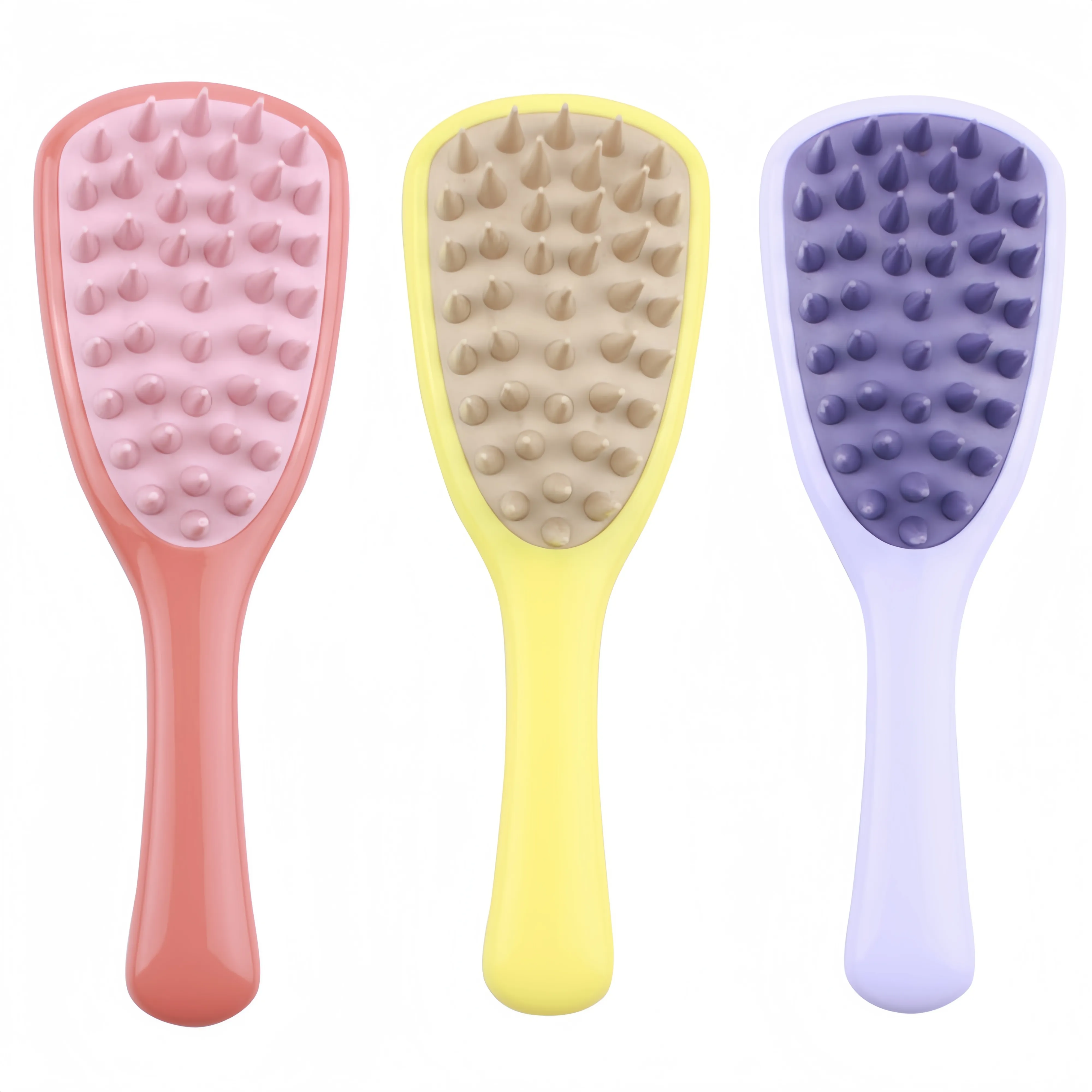 Escova de silicone para couro cabeludo com cabo longo, shampoo, escova de massagem para cabelo, novo estilo