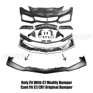 For 2014-2019 Chevrolet Corvette C7 Modify Bumper ZR1 Style Car Front Bumper Lip Spoiler <b>Splitter</b> Matte Black Carbon Fiber Style - Product Image 2