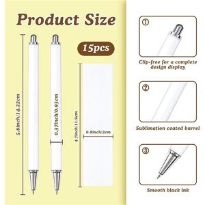 Stylos vierges personnalisables UV pour sublimation, sous <span class=keywords><strong>film</strong></span> rétractable, sans clip, durables, pour transfert UV, personnalisation DIY, bureau et école - Product Image 2