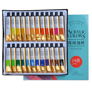 Vente chaude, peinture acrylique professionnelle de 12 ml, 24 couleurs, peinture artistique personnalisée, pour peinture sur verre et sur toile - Product Image 3