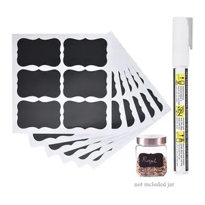 Mini adesivos personalizados para quadro-negro, adesivos para parede ou jarra, rótulos reutilizáveis quadro negro, adesivos para kitc