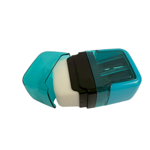 Sacapuntas Cuadrado de Venta Directa de Fábrica, Superventas, Calidad Premium, 2 en 1, 2 Orificios, Material ABS, 3.5x2.5x5.8cm, con Borrador - Product Image 1