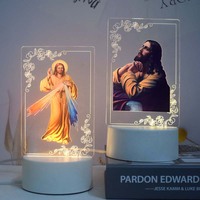Objets Religieux Catholicisme Christianisme Cadeaux Chrétiens Produits Fête Célébration Cadeaux Lampe de Nuit 3D Éclairage