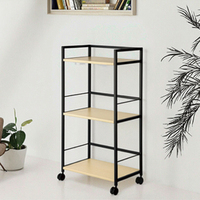 Support d'imprimante Offres Spéciales Grande table d'imprimante à 3 niveaux Chariot de rangement pour ordinateur-Chariot roulant avec étagère de rangement avec roues