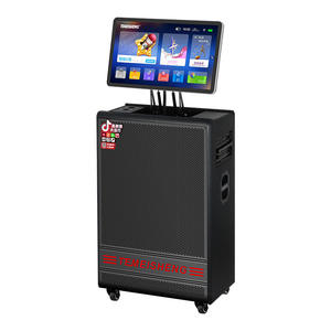 Haut-parleur de chariot vidéo QX3-19 haut-parleur de karaoké Portable de 23 pouces avec écran tactile nouveau lecteur de karaoké de Machine de chant Ktv coloré - Product Image 2
