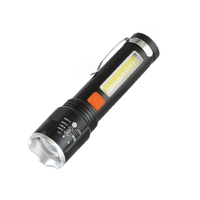Lampe de poche latérale COB P50, torche zoomable avec batterie intégrée, lampe d'éclairage en alliage d'aluminium