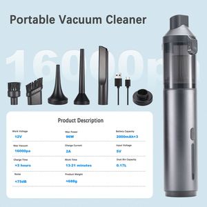 Mini aspirateur à main sans fil Portable 120W puissant <span class=keywords><strong>appareil</strong></span> portable en plastique pour la maison et le nettoyage de la poussière et de la voiture - Product Image 6
