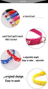 Colliers pour chat avec empreinte de patte de chat disponibles, collier de sécurité pour chat avec boucle, avec cloche, collier doux et confortable pour chats - Product Image 5
