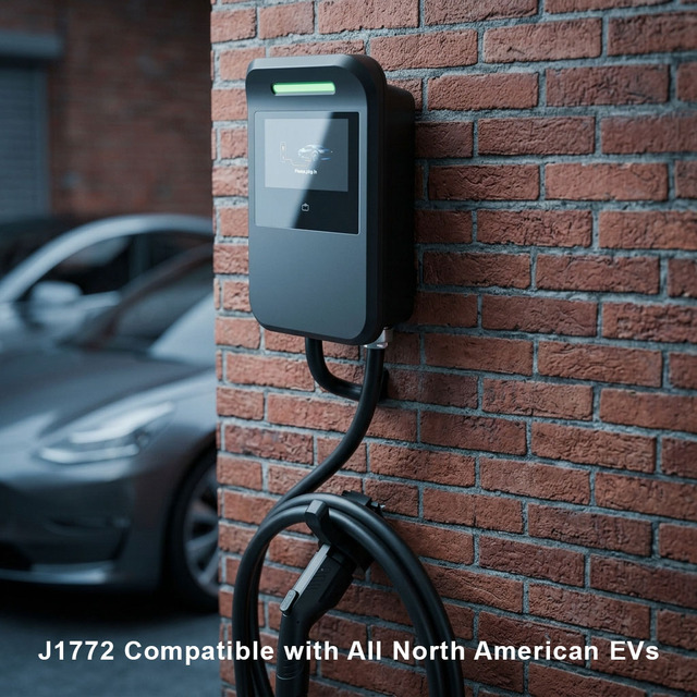 Factory OCPP EV Charger 19.2kW 7.6kW 9.6kW 11.5kW AC Type 1 Commercial Level 2 Wallbox APP Smart Charging Station