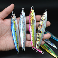 40g 60g 80g 100g Jigs métalliques imprimés en 3D, simulation de poisson à six lignes, en plaque de fer et plomb, pour pêche au slow pitch et au jigging