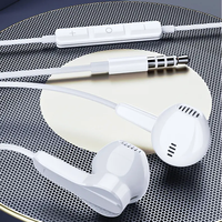 Earphone Kabel 3.5mm IPX-4 Tahan Air Bahan PVC, Sampel Gratis 1.2M, Kompatibel Sepenuhnya, Kemasan Kotak Kristal Putih, Musik iPhone