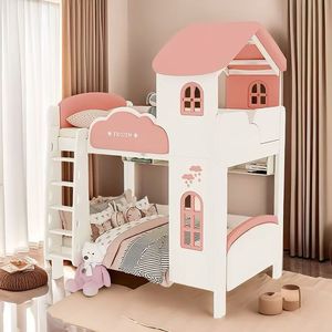 Lit Château Princesse Rose de Luxe Dernière Génération 2026 – Ensemble de Meubles de Chambre pour Filles avec Lit Superposé - Product Image 4