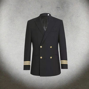 Desain Baru Setelan Pilot Pria <span class=keywords><strong>2</strong></span> Potong Lengan Pendek Seragam Maskapai Celana Nyaman+Jas untuk Pramugari - Product Image 2