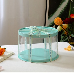 Hot Sale <b>Cake</b> <b>Box</b> Wholesale Price Food Grade Custom <b>Wedding</b> Transparent Plastic <b>Cake</b> <b>Box</b> - Product Image 3
