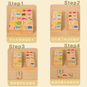 Rompecabezas de Doble Cara con Múltiples Cogniciones, Bloques de Construcción, 40 Piezas, Dominós, Juego de Madera STEM para Niños - Product Image 5