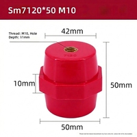Isolateur BMC cylindrique en forme de broche haute résistance rouge basse tension K&R SM 50*50 -M10, tension nominale 660V