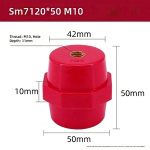 Isolateur K&R SM7120-50 50*50 -M10 Sortie d'usine - Isolateur cylindrique en forme <span class=keywords><strong>de</strong></span> broche rouge haute résistance basse tension - Product Image 2