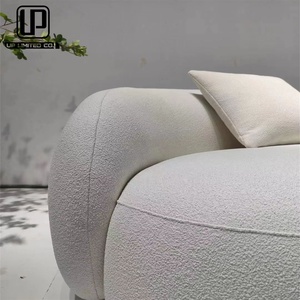 Tela de Lana de Cordero de Primera Calidad, Suave al Tacto, para Cuero Sintético con Diseño de Luna Curva, Color Blanco - Product Image 4
