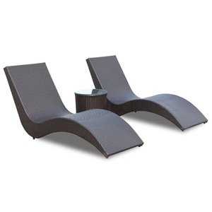 PE Rattan Outdoor Beach Loungers-<b>Waterproof</b> Anti-Ultraviolet High Elastic <b>Foam</b> Cushion Foldable for Hotel Villa - Product Image 6
