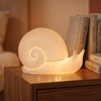 Lampe de chevet unique en forme d'animal, lampe de table artisanale en forme d'escargot, base de lampe irrégulière, lampe de nuit 3D, lampe de bureau