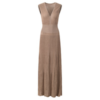 Vestido Maxi sin Mangas de Punto Elástico para Mujer, Cintura Ajustada, Color Sólido, Casual y Elegante, Vestidos 2026, Nueva Llegada, Gran Venta