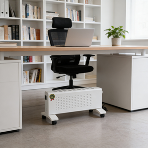 Radiateur électrique portable, chauffage d'appoint blanc sur roulettes pour la maison et le bureau - Product Image 3